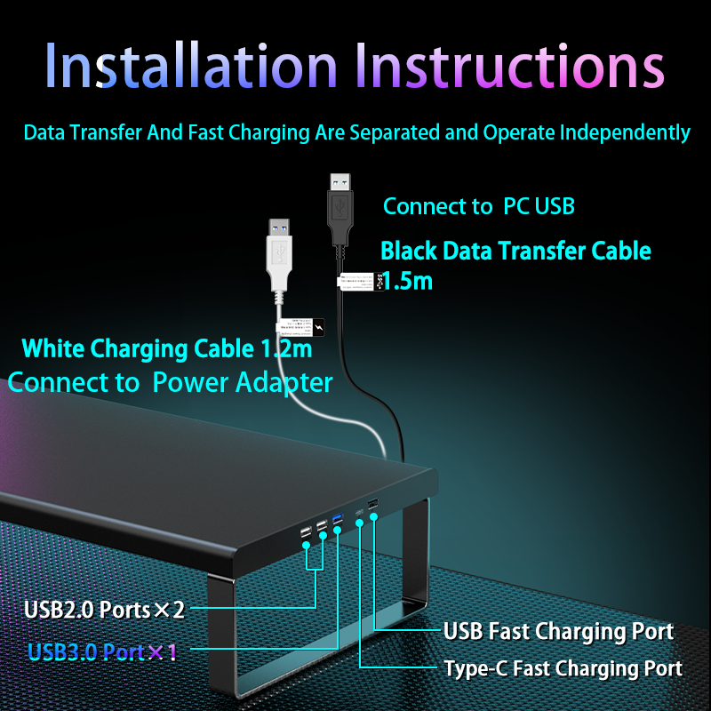 Premium Extral Large Metal Monitor Stand-Multifunctional Desktop Organizer