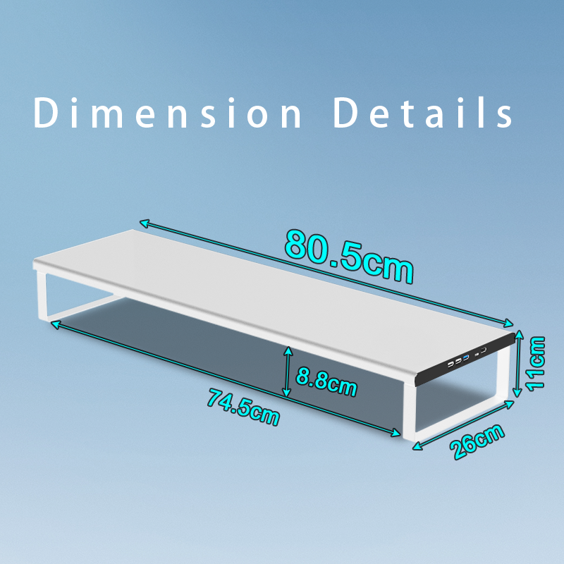 Premium Extral Large Metal Monitor Stand-Multifunctional Desktop Organizer