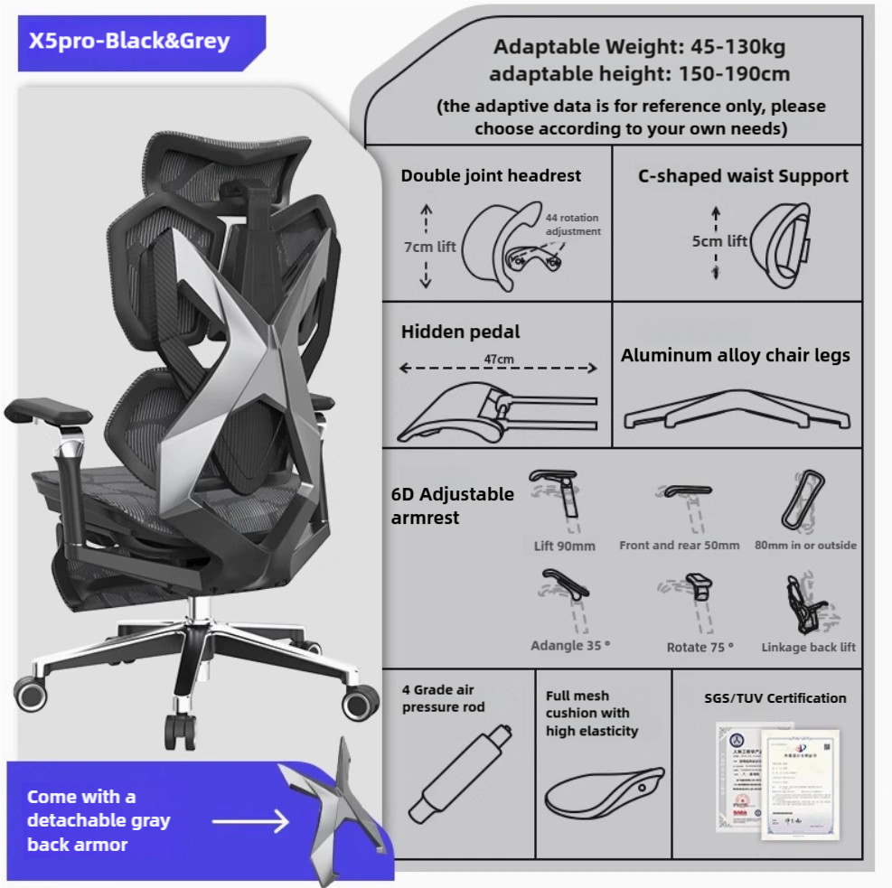 XALLKING Ergonomics Computer Chair, Office Chair, PC Peripherals, Gaming Room Peripherals