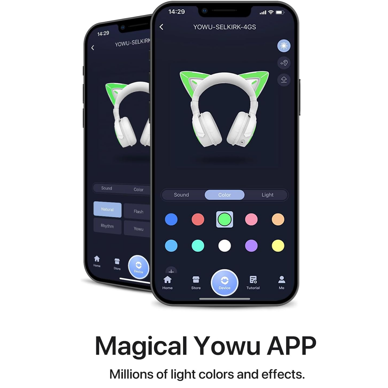 YOWU RGB Cat Ear Headphones 4GS
