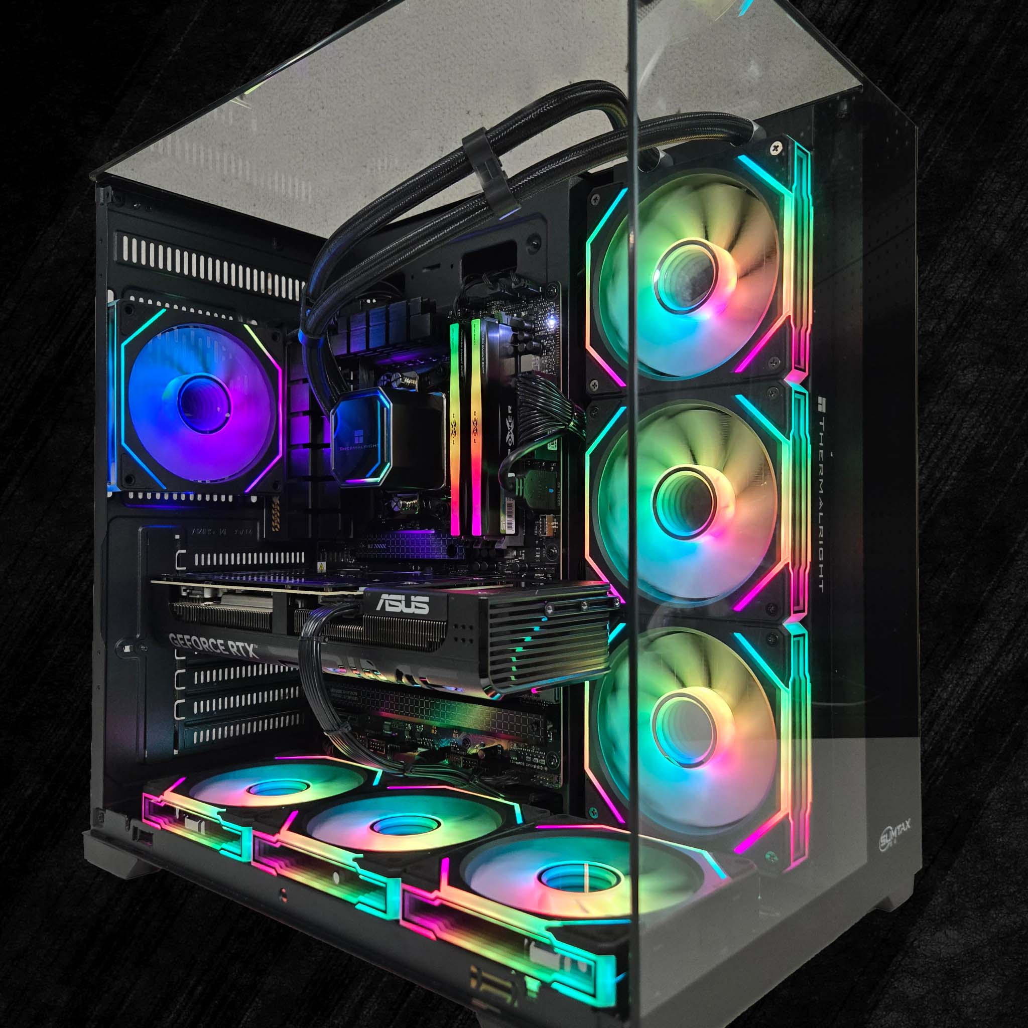 AMD Ryzen 7 9800X3D 8-Core, 32/64GB DDR5 RAM, RTX5090, WiFi & Bluetooth, Win11 Pro, Black, Gaming PC