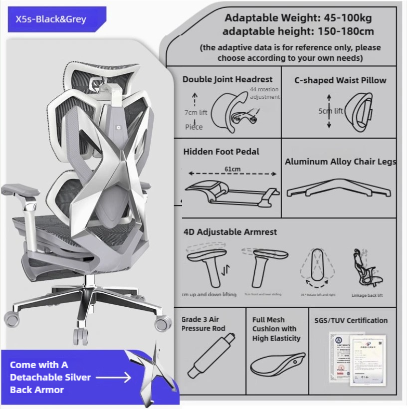XALLKING Ergonomics Computer Chair, Office Chair, PC Peripherals, Gaming Room Peripherals